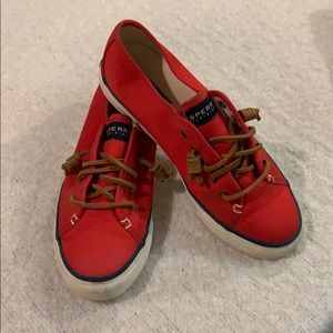 Women’s Size 7.5 Red Sperry Slip-Ons